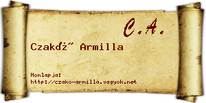 Czakó Armilla névjegykártya